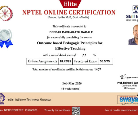 NPTEL SWAYAM CERTIFICATE