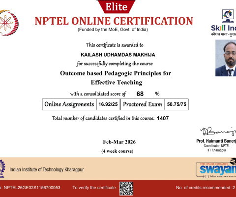 NPTEL SWAYAM CERTIFICATE