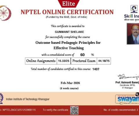 NPTEL SWAYAM CERTIFICATE