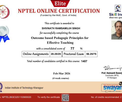 NPTEL SWAYAM CERTIFICATE