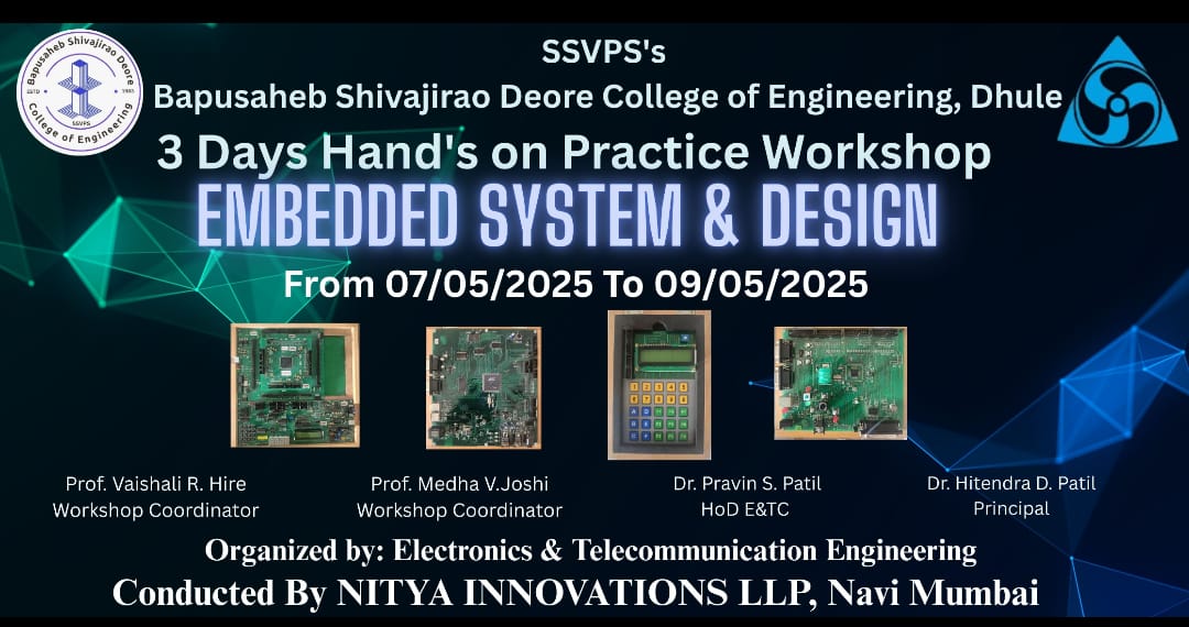 3 Days Hands-on Practice Workshop on Embedded System & Design.