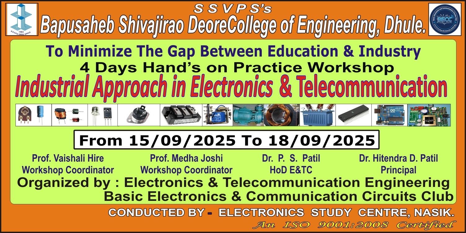 4Days Hands-on Practice Workshop on Industrial Approach in Electronics & Telecommunication.