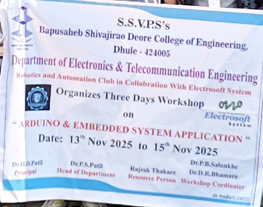 3 Days Workshop on Arduino & Embedded System Application